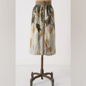 Anthropologie Edmé & Esyllte Flurriesd Plumes Midi Skirt Sz 4